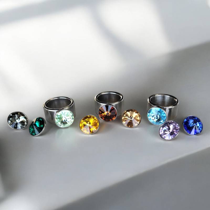 Herratho Wechselring 3Er Set Edelstahl, Veredelt Mit Swarovski Kristallen | Kristallring, Wählbar in Drei Varianten Made Germany Herratho Wechselring 3Er Set Edelstahl, Veredelt Mit Swarovski Kristallen | Kristallring, Wählbar in Drei Varianten Made Germany von HerrmannVertrieb