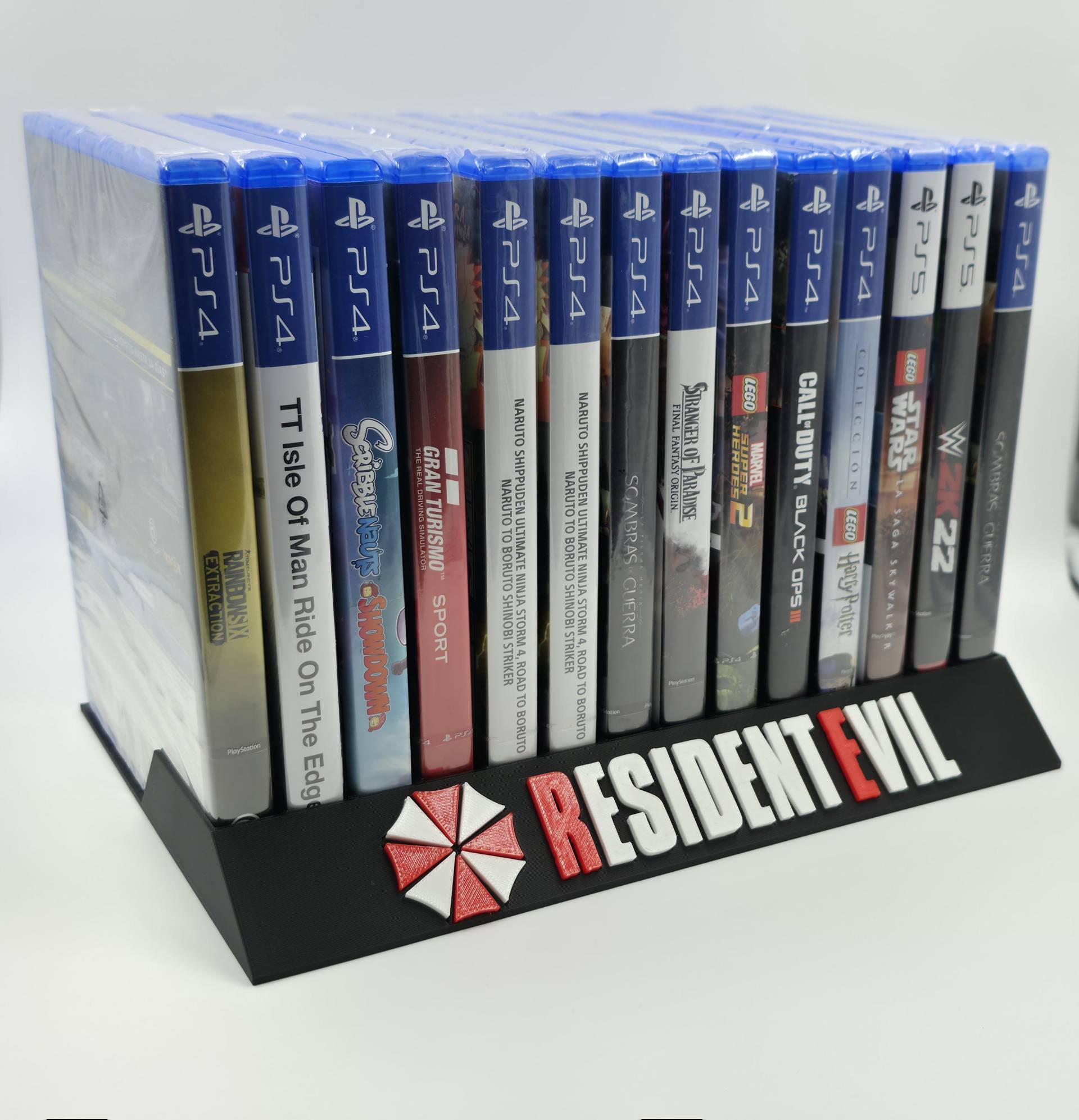 Spielenständer, Aufsteller 3D-Druck Für 10, 12 , 14 Und 15 Spielen - Resident Evil Ps2, 3, 4, 5 Nintendo Wii, Wii U Spielenständer, Aufsteller 3D-Druck Für 10, 12 , 14 Und 15 Spielen - Resident Evil Ps2, 3, 4, 5 Nintendo Wii, Wii U von Herrtipps