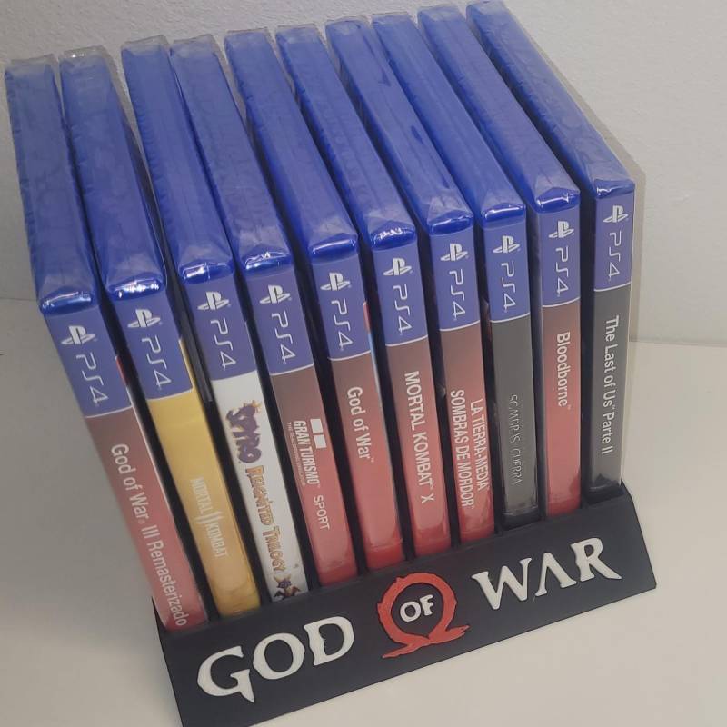 Spielenständer, Aufsteller 3D-Druck Für 10 Und 14 Spielen - Ps2, 3, 4, 5, Wii U God Of War Spielenständer, Aufsteller 3D-Druck Für 10 Und 14 Spielen - Ps2, 3, 4, 5, Wii U God Of War von Herrtipps