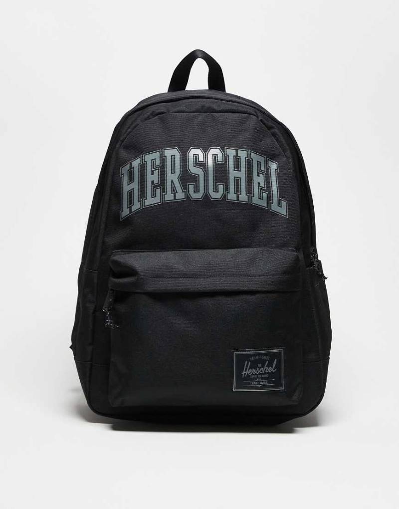 Herschel Supply Co - Klassischer Rucksack in Schwarz mit großem College-Logo von Herschel Supply Co