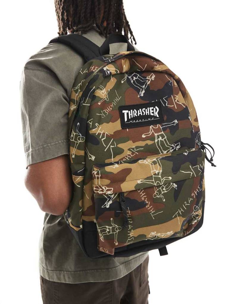 Herschel x Thrasher - Klassischer Rucksack mit Military-Muster-Grün von Herschel Supply Co