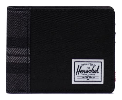 Herschel 10363-05679 Roy RFID Schwarz/Grayscale Plaid Unisex - Erwachsene Einheitsgröße, Black/Grayscale Plaid, Geldbörse von Herschel