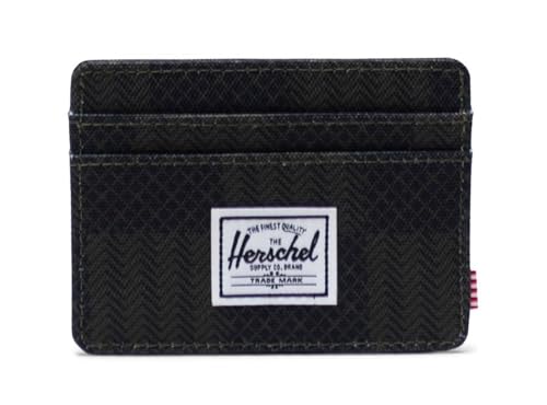 Herschel 10360-04967 Charlie RFID Black Checkered Textile Unisex - Erwachsene Geldbörse Einheitsgröße, Black Checkered Textile, Geldbörse von Herschel