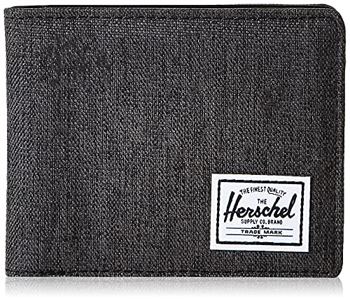 Herschel Supply Unisex Hank RFID Wallet Geldbrse, Schwarze Kreuzschraffur/Schwarz, One Size von Herschel