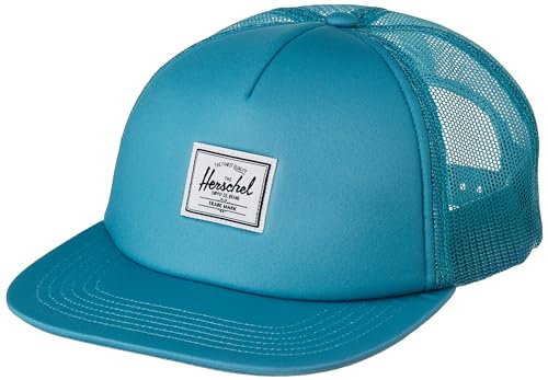 Herschel Unisex Whaler Mesh Logo Kappe, NEON Blue Classic Label, One Size von Herschel