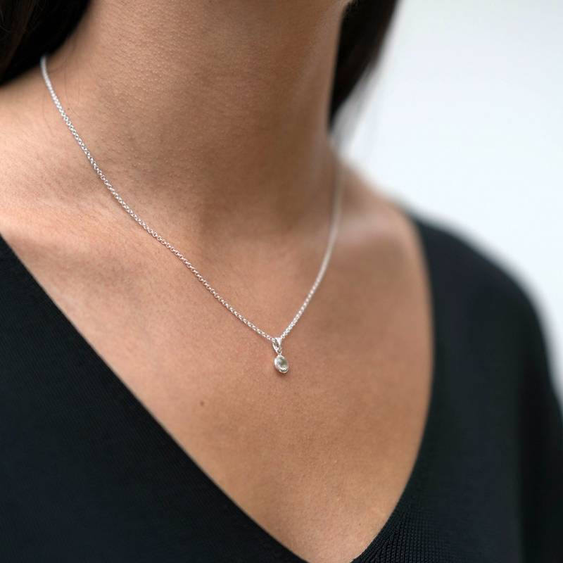 April Birthstone Weißer Topas Silber Halskette April Birthstone Weißer Topas Silber Halskette von HerseyAndSon