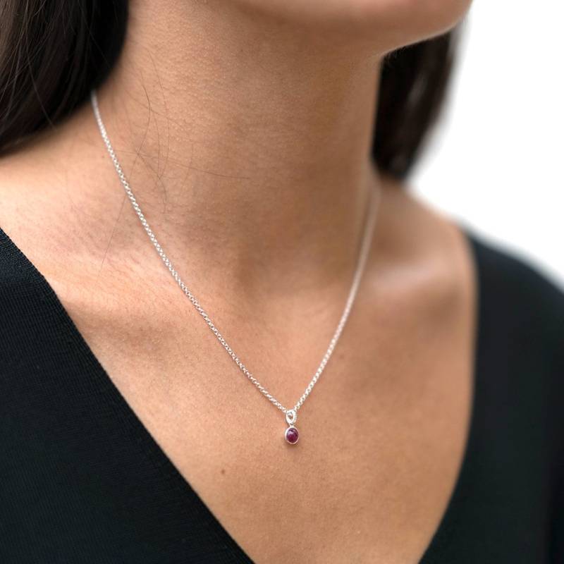 Oktober Birthstone Pink Turmalin Silber Halskette Oktober Birthstone Pink Turmalin Silber Halskette von HerseyAndSon