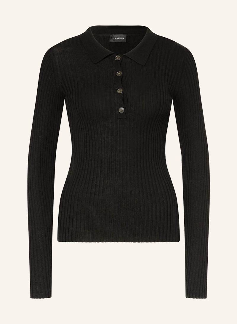 Herskind Strick-Poloshirt Cadee Aus Merinowolle schwarz von Herskind