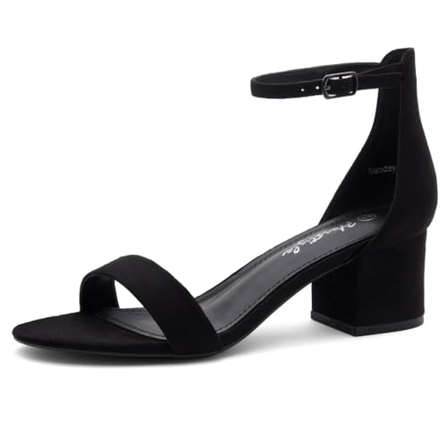 Herstyle Sunday Damen-Sandalen mit niedrigem Absatz, offener Zehenbereich, Knöchelriemen, klobiger Blockabsatz, Pumps, Schuhe für Abschlussball, Hochzeit, Party, Büro, Schwarz, 38.5 EU Herstyle Sunday Damen-Sandalen mit niedrigem Absatz, offener Zehenbereich, Knöchelriemen, klobiger Blockabsatz, Pumps, Schuhe für Abschlussball, Hochzeit, Party, Büro, Schwarz, 38.5 EU von Herstyle