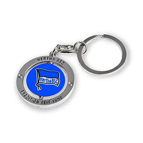 Hertha BSC Berlin Schlüsselanhänger - Spinner - Drehanhänger Logo, Keychains - plus Lesezeichen I Love Berlin von Hertha BSC