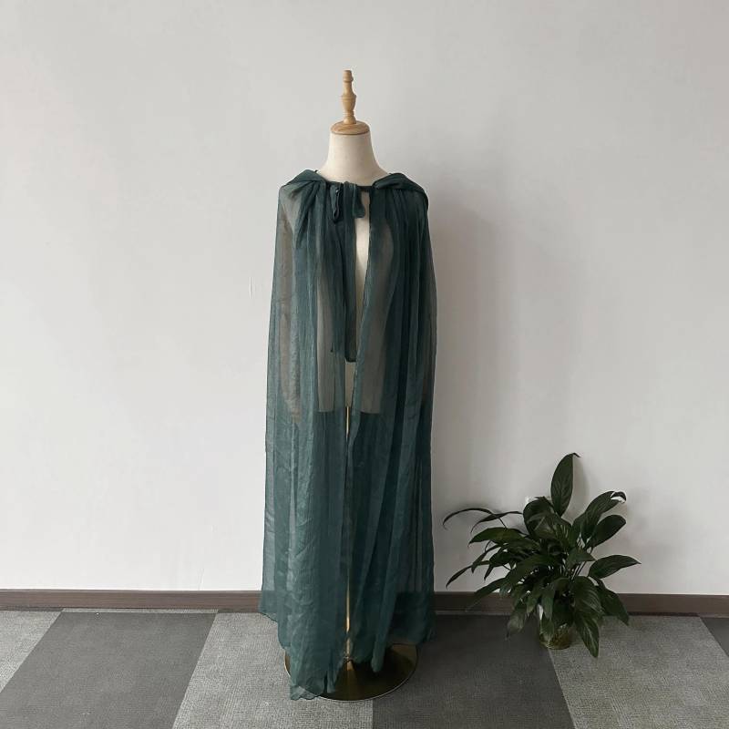 Dunkelgrün Chiffon Lang Umhang. Halloween Kapuzenumhang Für Erwachsene. Cosplay Langer Zauberer-Grüner Chiffon-Umhang Mit Kapuze Dunkelgrün Chiffon Lang Umhang. Halloween Kapuzenumhang Für Erwachsene. Cosplay Langer Zauberer-Grüner Chiffon-Umhang Mit Kapuze von HertzogStoreDE