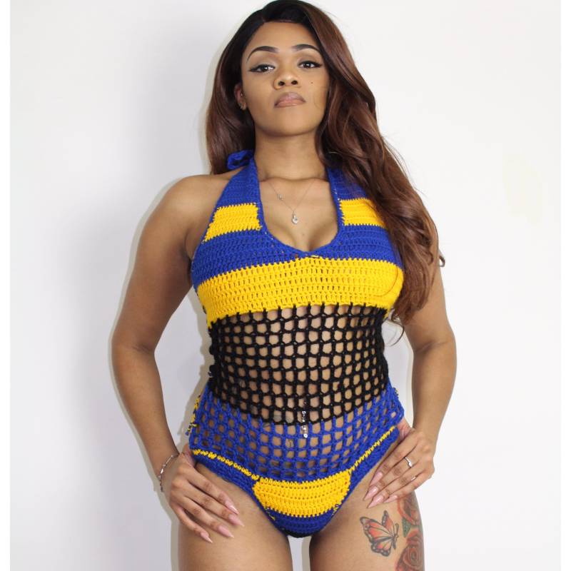 Barbados Mesh Badeanzug von HerueKnits