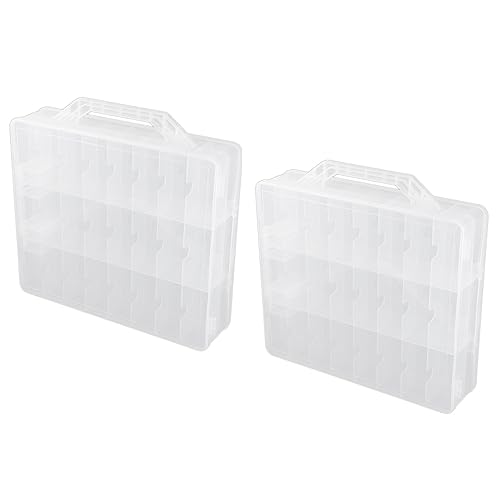 Herxermeny 2X 48 Zellen 2-Lagiger Nagellack Organizer Portable Clear Nail Supplies Handarbeit Aufbewahrungsbox Verstellbarer Aufbewahrungskoffer von Herxermeny