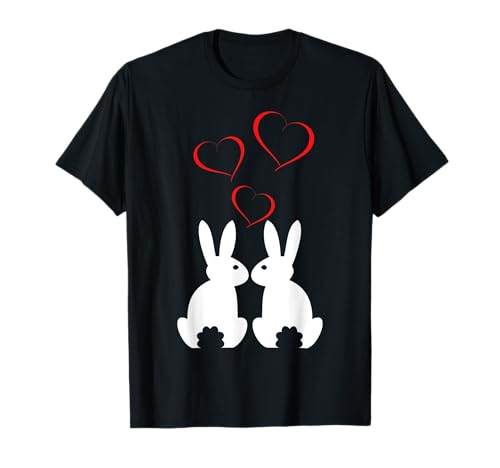 Verliebte Hasen Motiv Damen Herren Liebe T-Shirt Verliebte Hasen Motiv Damen Herren Liebe T-Shirt von Herz Damen Kaninchen Hasen Karnickel Süß