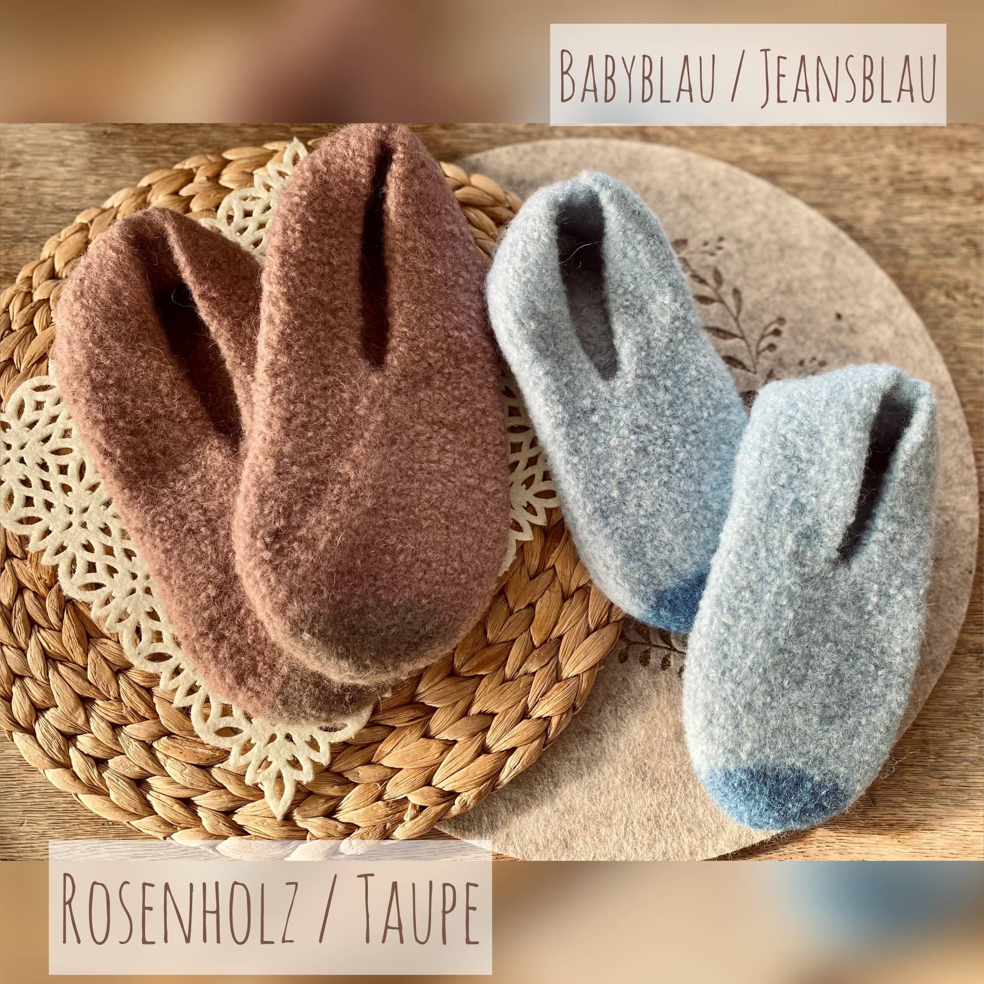 Filzschuhe in Zwei Individuellen Farben Gestaltbar Aus Reinster Schurwolle // Geschenk Für Sie Und Ihn Socken Weihnachten von HerzBoutique