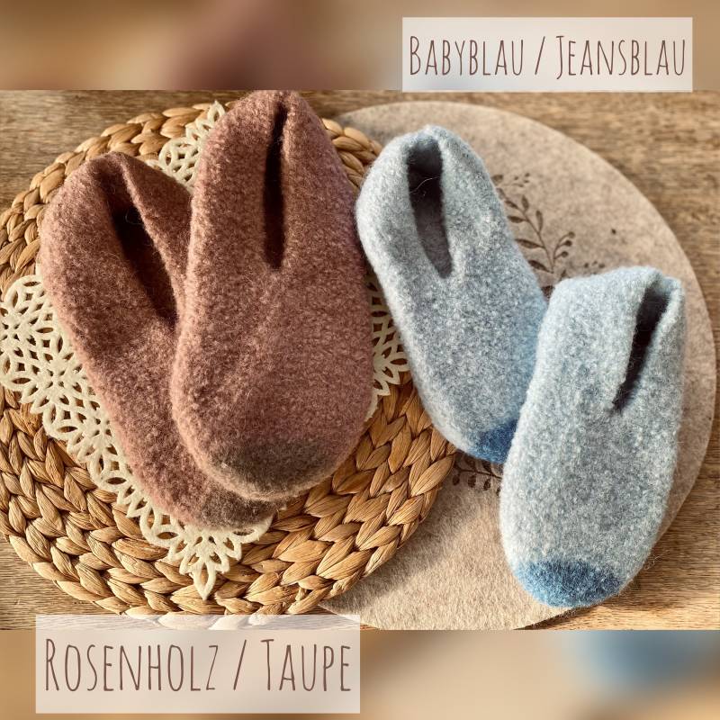 Filzschuhe in Zwei Individuellen Farben Gestaltbar Aus Reinster Schurwolle // Geschenk Für Sie Und Ihn Socken Weihnachten von HerzBoutique