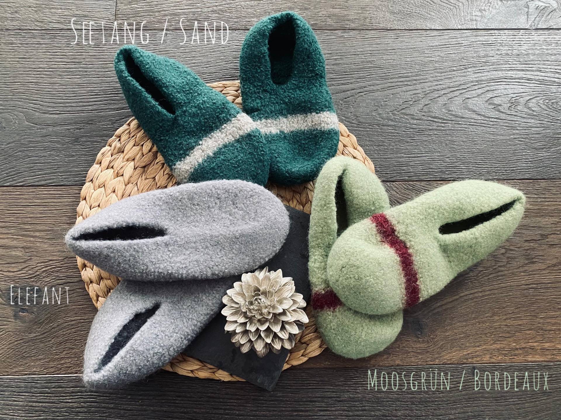 Handgefertigt Aus Bayern - Filzschuhe in Zwei Individuellen Farben Gestaltbar Reinster Schurwolle // Gästeschuhe Hausschuhe Socken von HerzBoutique