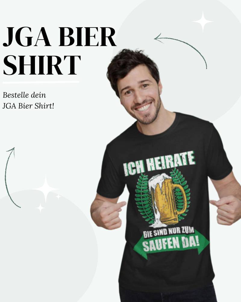 T-Shirt Junggesellenabschied Bräutigam Bier Jga von HerzMomenteGeschenke