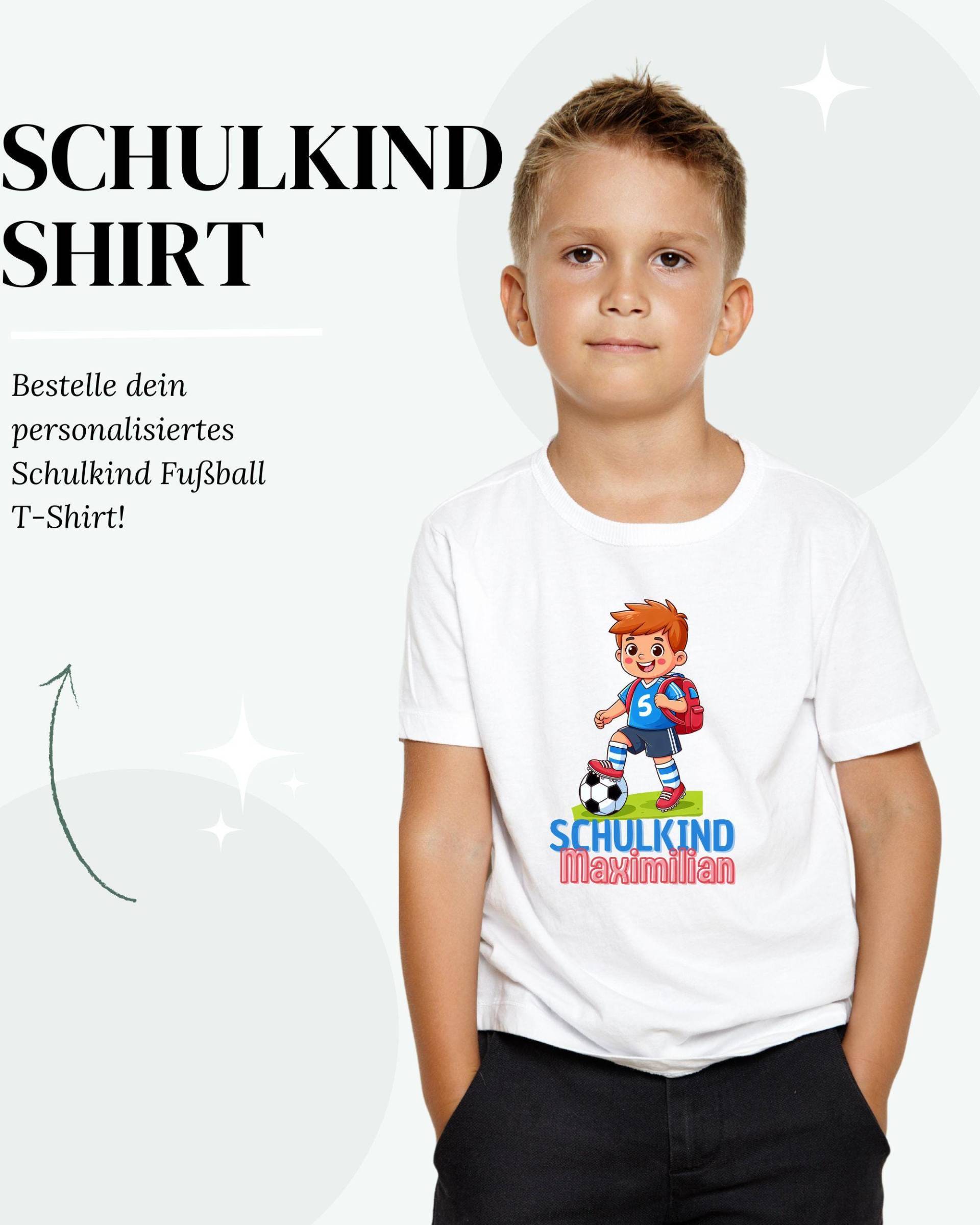 T-Shirt Schulanfang Einschulung Junge Fußball Personalisiert von HerzMomenteGeschenke