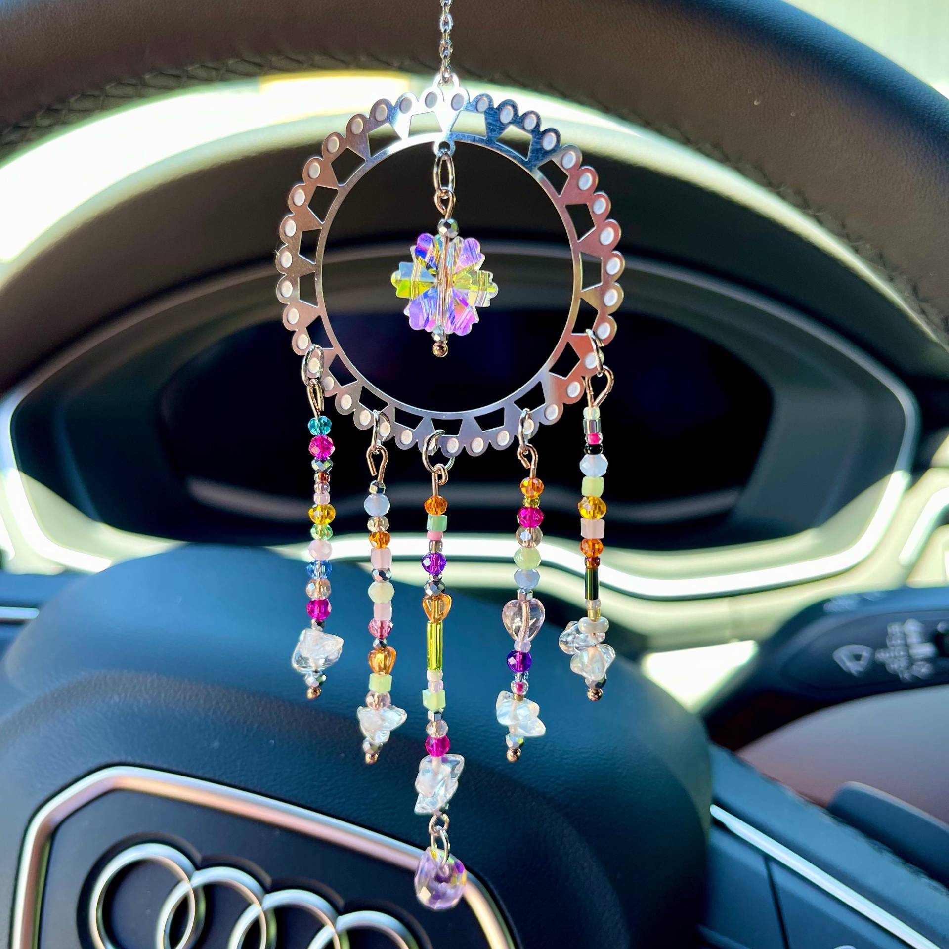 Auto Glücksbringer, Deko Innen, Rückspiegel Anhänger Mit Glücksstein, Geschenk Freundin, Traumfänger Geschenk, Glücksbringer Freundin Auto Glücksbringer, Deko Innen, Rückspiegel Anhänger Mit Glücksstein, Geschenk Freundin, Traumfänger Geschenk, Glücksbringer Freundin von HerzallerliebstKunst