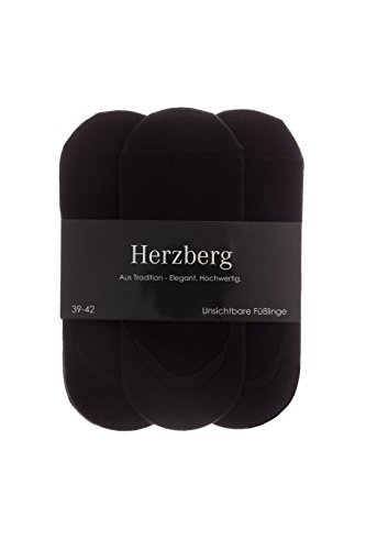 Herzberg Invisible Socks Füsslinge 10 Paar (DE/NL/SE/PL, Numerisch, 43, 46, Regular, Regular, Schwarz) von Herzberg