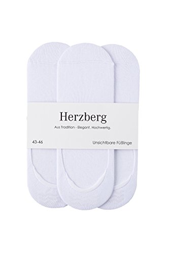 Herzberg Invisible Socks Füsslinge 10 Paar (DE/NL/SE/PL, Numerisch, 43, 46, Regular, Regular, Weiß) von Herzberg