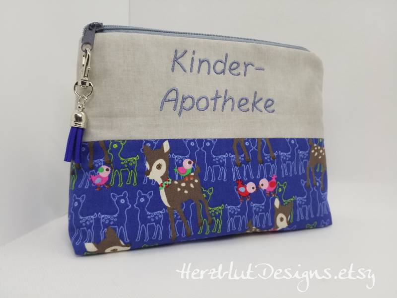 Kinder-Apotheke Gr.m -Kosmetiktäschchen, Erste Hilfe Täschchen von HerzblutDesigns