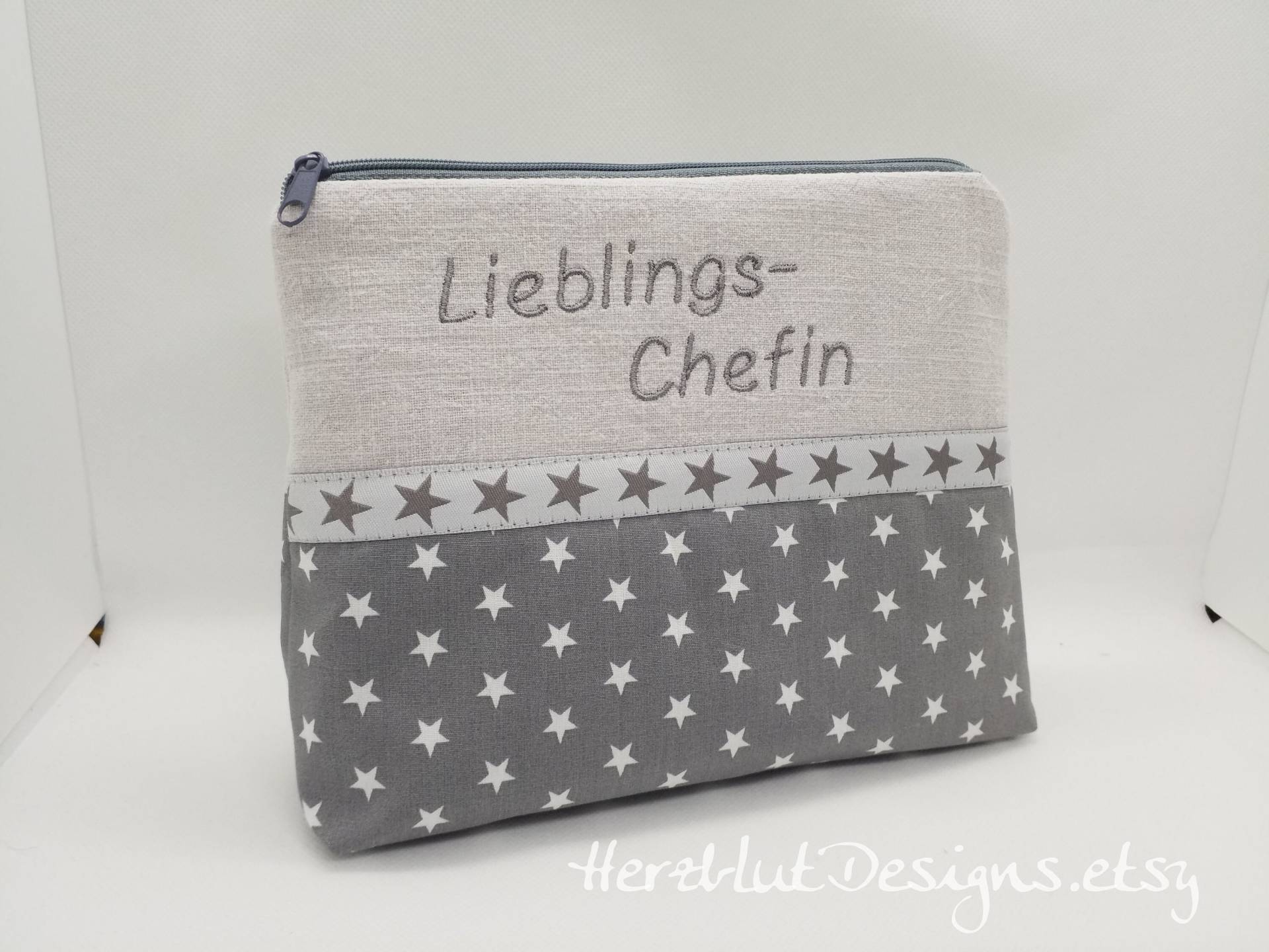 Lieblings Chefin Gr.l - Kosmetiktäschchen von HerzblutDesigns