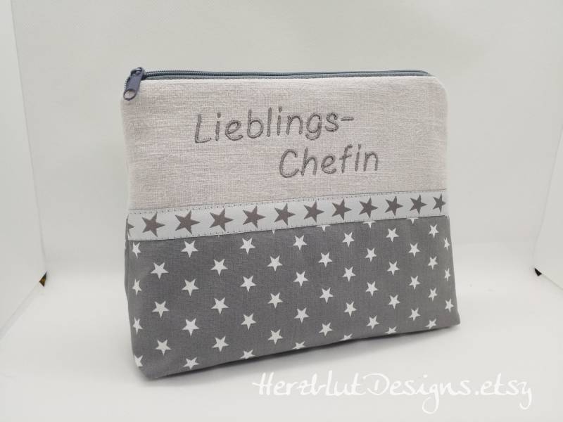 Lieblings Chefin Gr.l - Kosmetiktäschchen von HerzblutDesigns