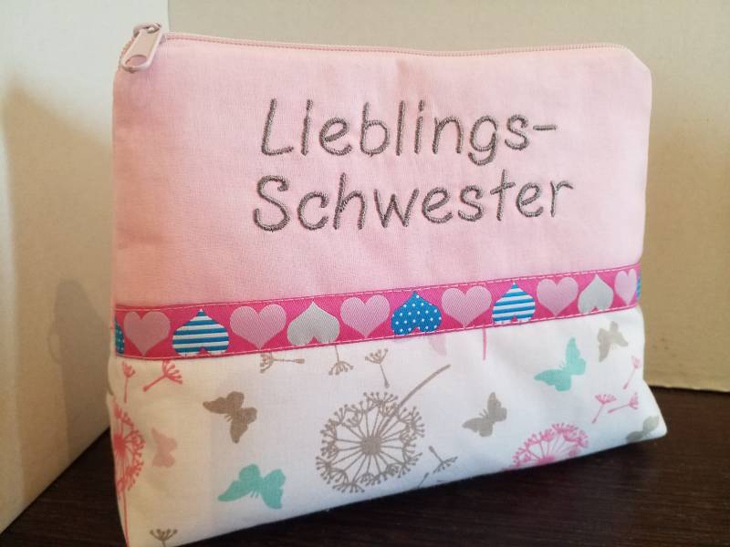 Lieblings Schwester-Kosmetiktäschchen von HerzblutDesigns