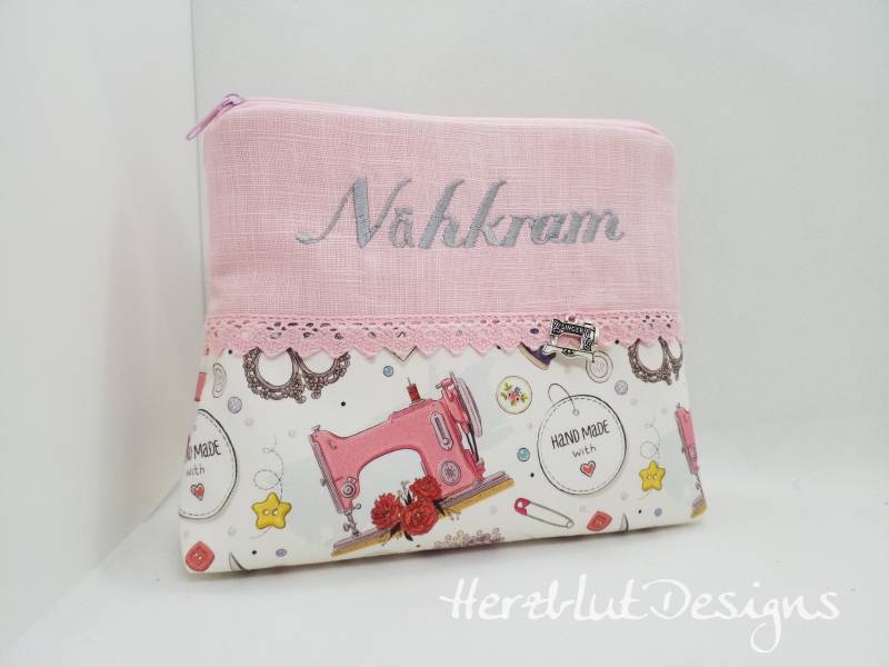 Nähkram Täschchen Gr.l, Nähutensilo von HerzblutDesigns