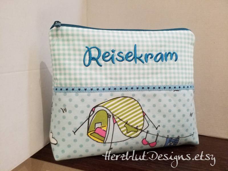 Reisekram Gr.l -Kosmetiktäschchen von HerzblutDesigns