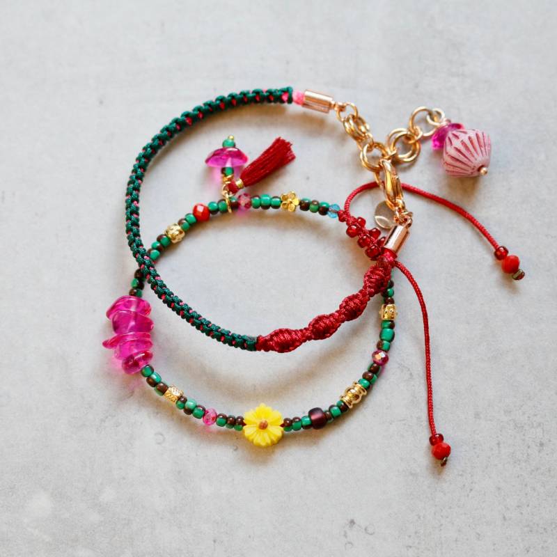 Armband Set, Gänseblümchen Perlen Armband, Makramee Schöne Geschenkidee Für Freundin von Herzbote