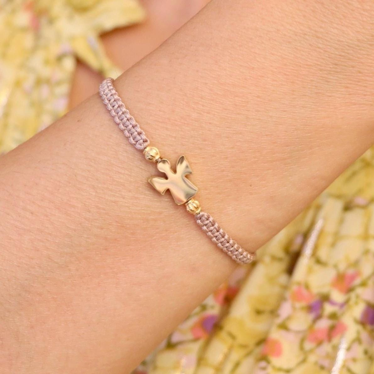Gold Engel Geflochtenes Armband, Glücksarmband Geschenkidee Für Frauen, Handmade Unikat Schmuck von Herzbote
