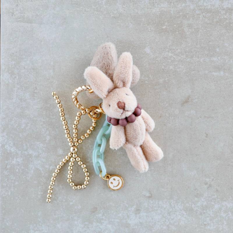 Plüsch Hase Schlüsselanhänger, Taschenanhänger, Kuscheltier Charm, Soft Bunny Bag Kawaii Accessoire von Herzbote