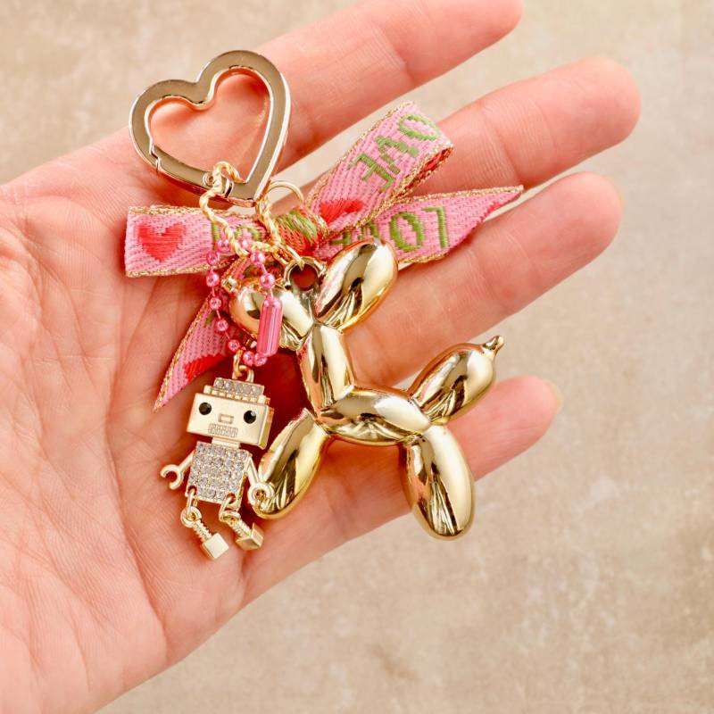 Schlüsselanhänger Mit Pudel Und Roboter, Trendiges Taschenaccessoire, Handy Charm, Süße Kleine Geschenkidee Für Sie Schlüsselanhänger Mit Pudel Und Roboter, Trendiges Taschenaccessoire, Handy Charm, Süße Kleine Geschenkidee Für Sie von Herzbote