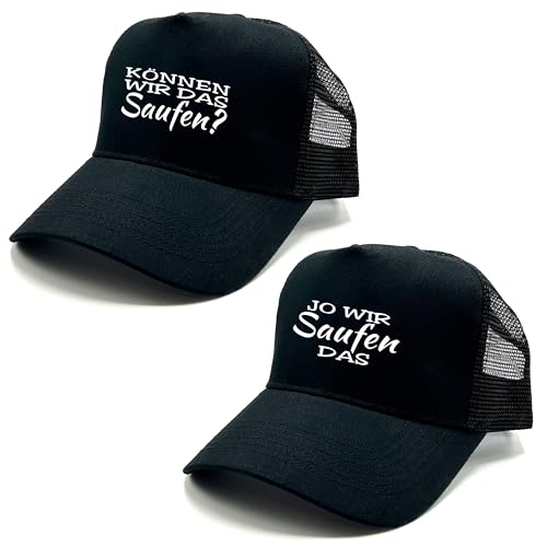 2er Set Baseball Caps in Mesh Optik mit Spruch | Können wir das saufen? Jo wir saufen das | Farbwahl | Unisex Baseball Mützen | hochwertiger Druck | OneSize durch verstellbaren Klipp-Verschluss 2er Set Baseball Caps in Mesh Optik mit Spruch | Können wir das saufen? Jo wir saufen das | Farbwahl | Unisex Baseball Mützen | hochwertiger Druck | OneSize durch verstellbaren Klipp-Verschluss von Herzbotschaft