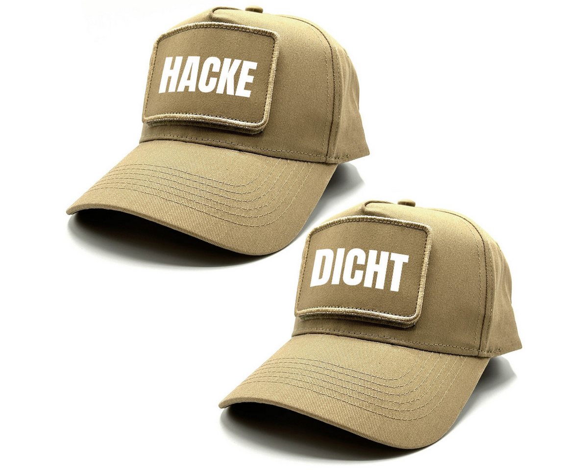 Herzbotschaft Baseball Cap 2er Set mit Spruch auf Patch HACKE - DICHT One Size durch verstellbaren Klip-Verschluss von Herzbotschaft