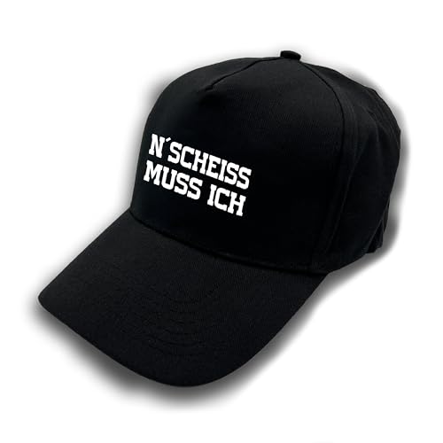 Herzbotschaft Baseball Cap | Schirmmütze | N´Scheiss muss ich | Farbwahl | Unisex Baseball Mütze | hochwertiger Druck | OneSize durch verstellbaren Klettverschluss von Herzbotschaft