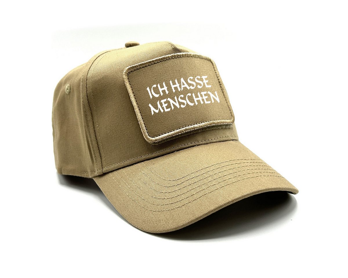 Herzbotschaft Baseball Cap Schirmmütze mit Spruch auf Patch ICH HASSE MENSCHEN One Size durch verstellbaren Klip-Verschluss von Herzbotschaft