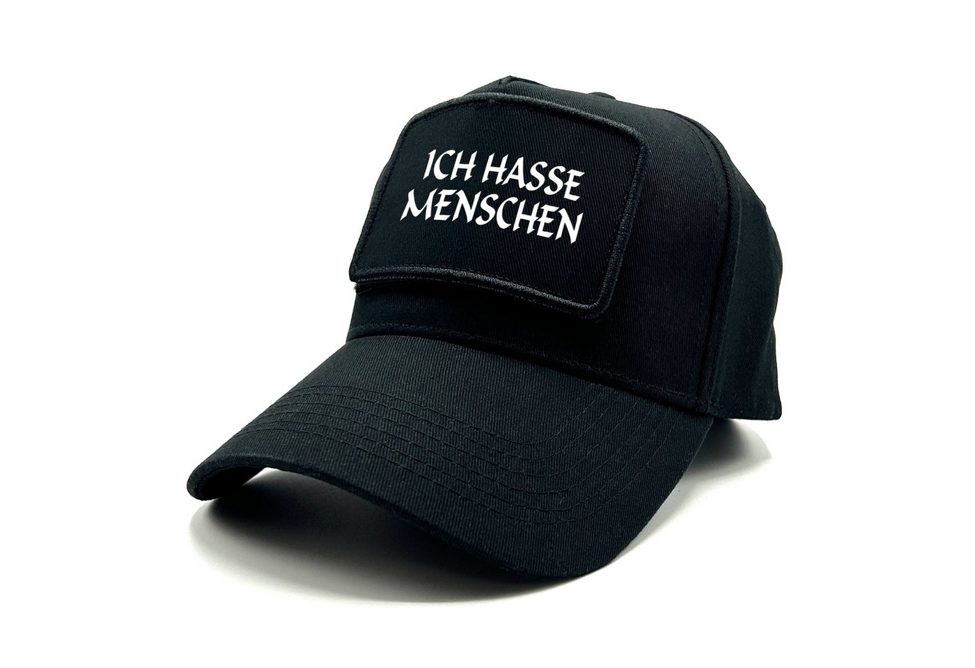 Herzbotschaft Baseball Cap Schirmmütze mit Spruch auf Patch ICH HASSE MENSCHEN One Size durch verstellbaren Klip-Verschluss Herzbotschaft Baseball Cap Schirmmütze mit Spruch auf Patch ICH HASSE MENSCHEN One Size durch verstellbaren Klip-Verschluss von Herzbotschaft