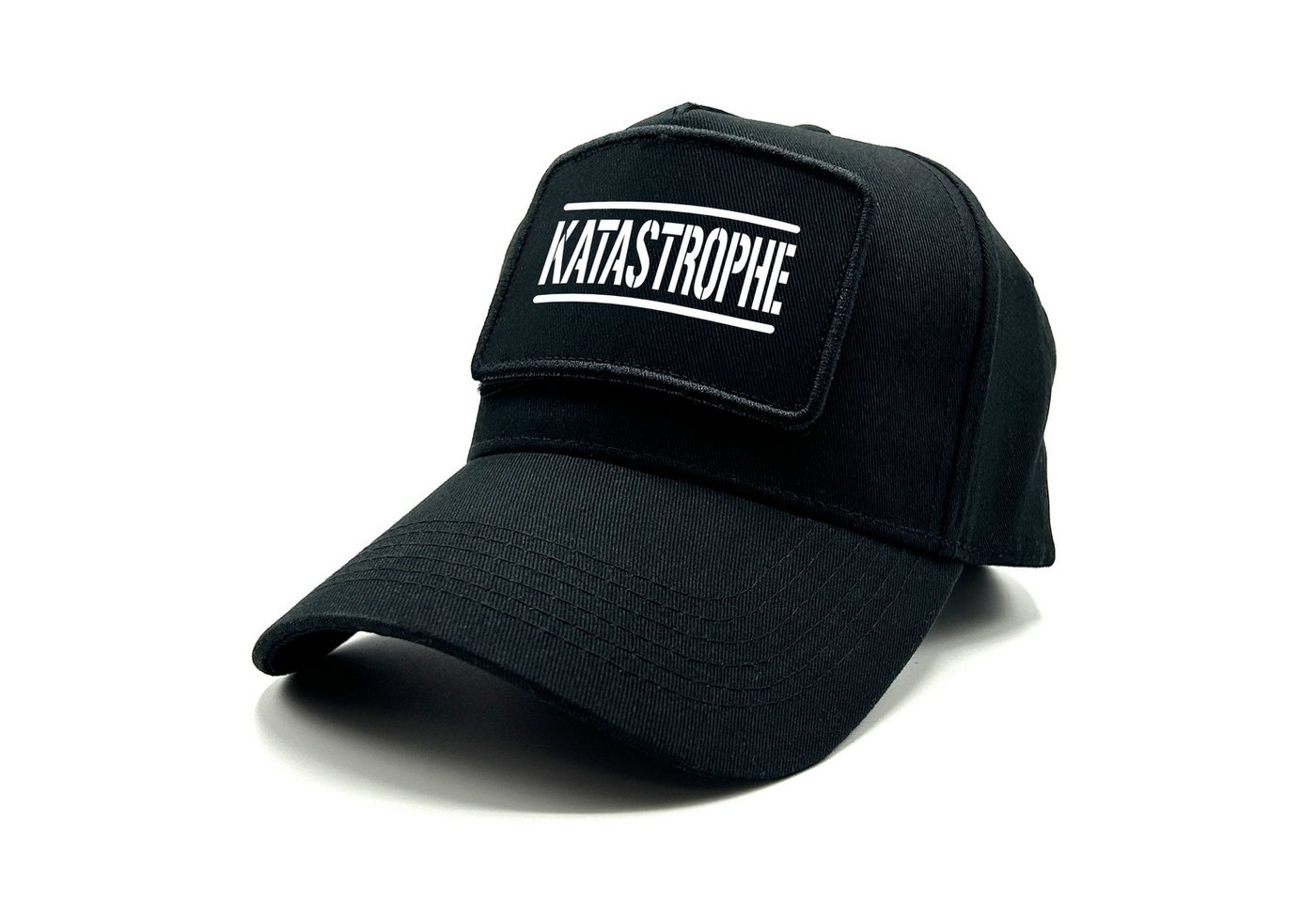 Herzbotschaft Baseball Cap Schirmmütze mit Spruch auf Patch KATASTROPHE One Size durch verstellbaren Klip-Verschluss von Herzbotschaft