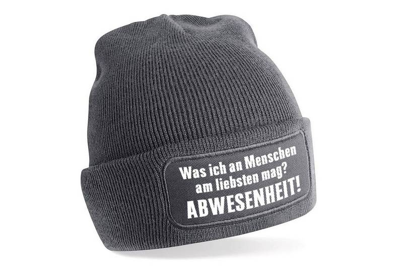 Herzbotschaft Beanie Beanie Strickmütze mit Spruch, Was ich an Menschen am liebsten mag? von Herzbotschaft