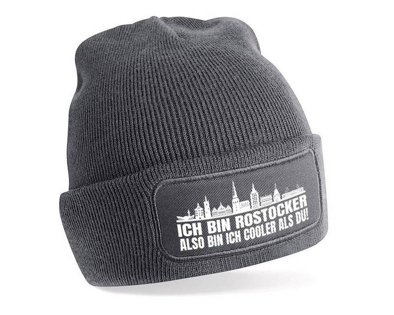 Herzbotschaft Beanie Strickmütze Beanie mit Spruch ICH BIN ROSTOCKER (Mütze mit Aufdruck, Skimütze) Unisex SoftTouch angenehm weiche und warme Wintermütze Einheitsgröße von Herzbotschaft
