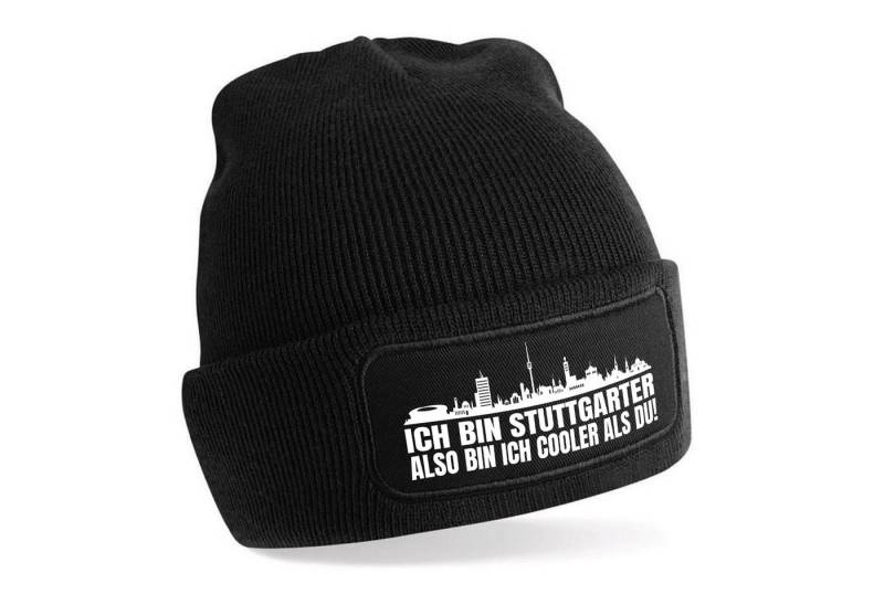 Herzbotschaft Beanie Strickmütze Beanie mit Spruch ICH BIN STUTTGARTER (Mütze mit Aufdruck, Skimütze) Unisex SoftTouch angenehm weiche und warme Wintermütze Einheitsgröße von Herzbotschaft