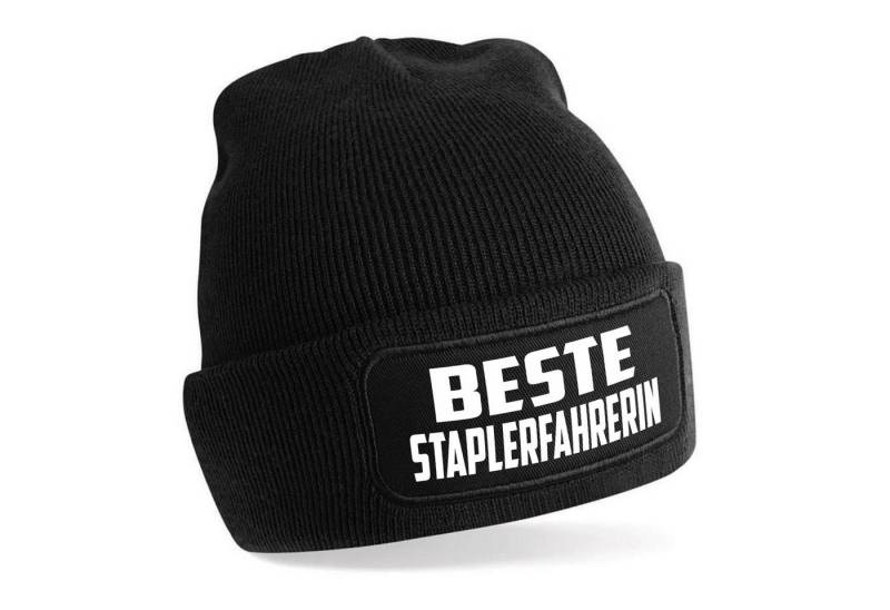 Herzbotschaft Beanie Strickmütze mit Spruch BESTE STAPLERFAHRERIN (Mütze mit Aufdruck, Skimütze) Unisex SoftTouch angenehm weiche und warme Wintermütze Einheitsgröße von Herzbotschaft