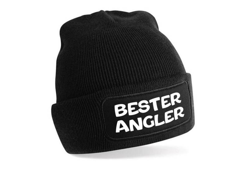 Herzbotschaft Beanie Strickmütze mit Spruch BESTER ANGLER (Skimütze) Unisex Mütze angenehm weiche und warme Wintermütze Einheitsgröße von Herzbotschaft