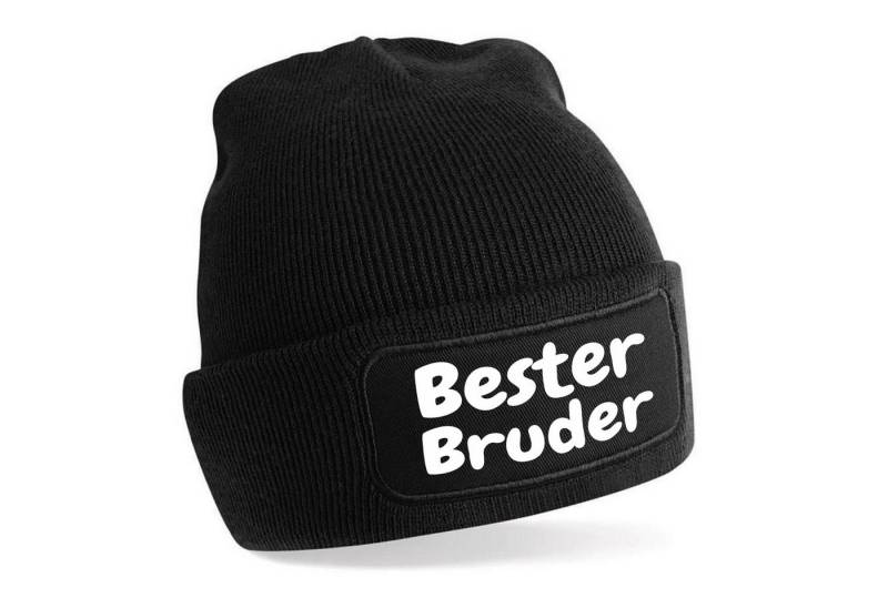 Herzbotschaft Beanie Strickmütze mit Spruch Bester Bruder (Mütze mit Aufdruck, Skimütze) Unisex SoftTouch angenehm weiche und warme Wintermütze Einheitsgröße von Herzbotschaft