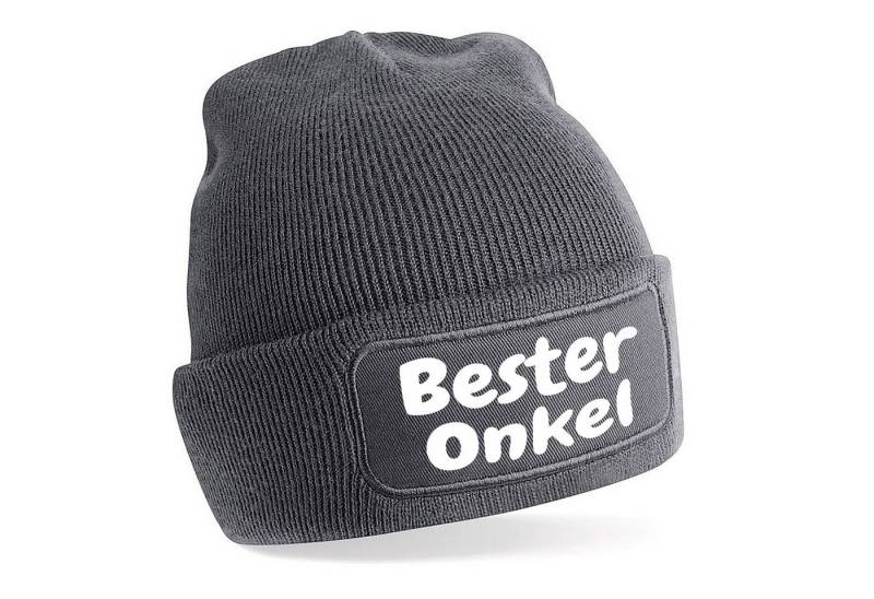 Herzbotschaft Beanie Strickmütze mit Spruch Bester Onkel (Mütze mit Aufdruck, Skimütze) Unisex SoftTouch angenehm weiche und warme Wintermütze Einheitsgröße von Herzbotschaft