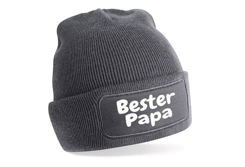 Herzbotschaft Beanie Strickmütze mit Spruch Bester Papa (Mütze mit Aufdruck, Skimütze) Unisex SoftTouch angenehm weiche und warme Wintermütze Einheitsgröße von Herzbotschaft